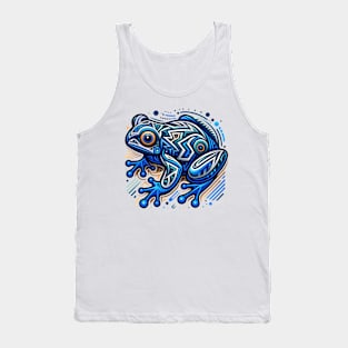 Tribal Blue Frog Tank Top